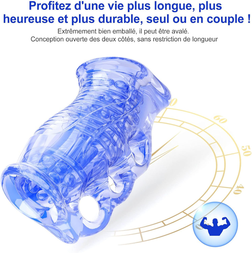 Trainer D'Endurance en Silicone Bleu Doux avec Plusieurs Petits Trous pour Une Prise Facile De L'éQuipement De Remise en Forme