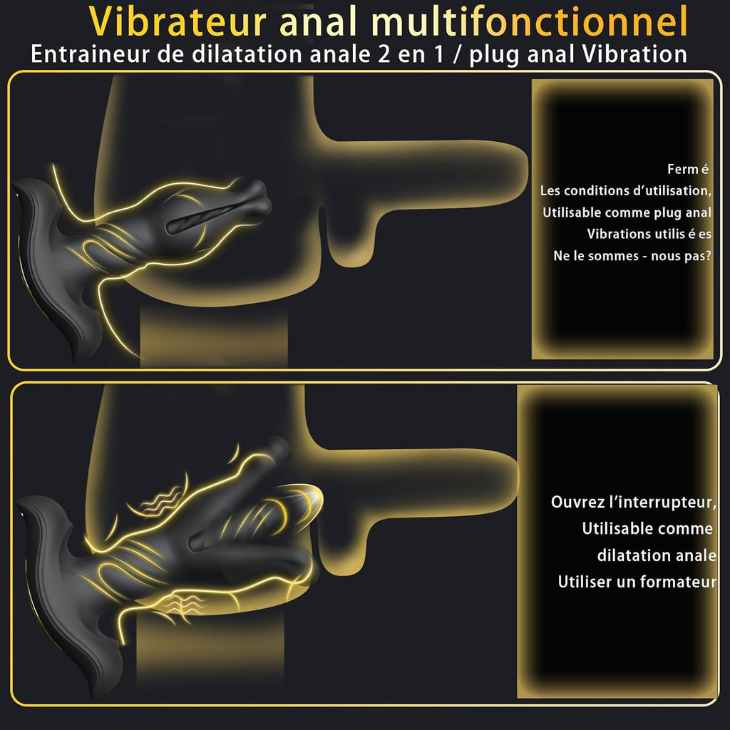Vibromasseur anal pour hommes stimulation de la prostate vibromasseur anal pour hommes sextoy avec fonction de choc de tension masseur anal pour hommes dilatateur anal