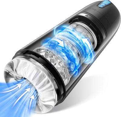Masturbeuse Homme Sex Toys, Masturbateurs Masculins Mains Libres avec 7 Modes d'aspiration et 7 Modes de Rotation, Masturbateur Automatique Vaginette Ultra Réaliste Sextoyse Homme Sex Manuels