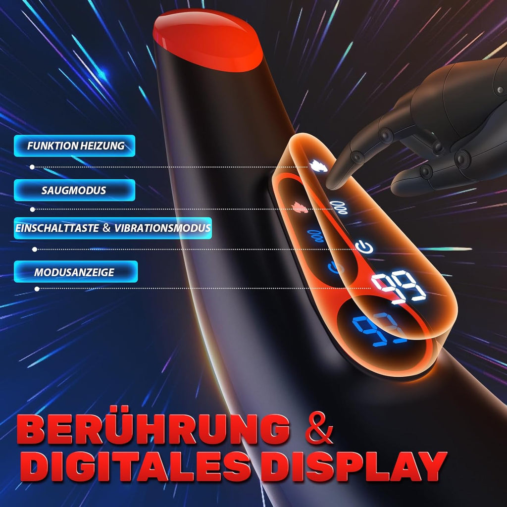 Masturbeuse Homme Sex Toys, Masturbateurs Masculins avec 9 Succion et 9 Vibration, Masturbateur Automatique 3D Vaginette Ultra Réaliste, Écran LCD Sextoy Homme Sex Toýs Homme Suceur Sextoys