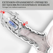 Charger l'image dans la galerie, Gaine pénienne BDSMYEE avec vibromasseur pour une extension de 9 cm, gaine pénienne, sextoy érotique pour hommes, manchons péniens, kit de sextoys pour hommes (transparent)