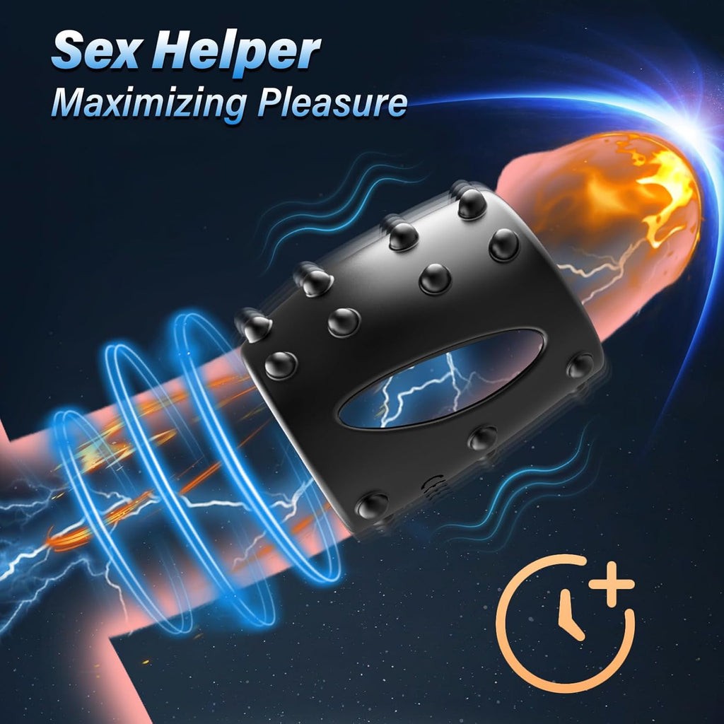 Anneau penien - anneau homme, Anneaux de pénis jouet sexualité couple pour supplémentaire vaginale anale Stimulation, Cockring avec 10 modes de vibration, sexes plaisir homme réaliste