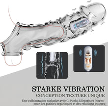 Charger l'image dans la galerie, Gaine pénienne BDSMYEE avec vibromasseur pour une extension de 9 cm, gaine pénienne, sextoy érotique pour hommes, manchons péniens, kit de sextoys pour hommes (transparent)