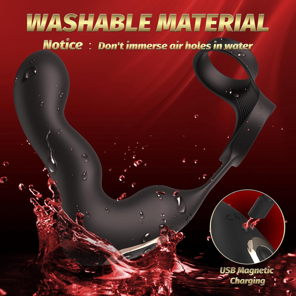 Plug Anal Sex Toys Vibromasseur pour Homme avec Gonflage Automatique et 10 Modes de Vibration, Masseurs de Prostate Vibrant avec Anneau Pénien et Télécommande, 3 in 1 Sex Toýs Homme Gode Anal