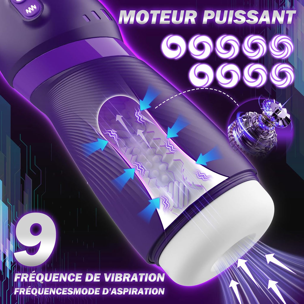 Masturbateurs Masculins Sex Toýs Homme Vaginette Ultra Réaliste avec 9 Modes vibration Et Succion Masturbâteur Homme Mains Libres Sex Toys APP Control Vibration 3D Silicone Sextoyse Sextoy homme