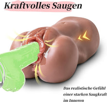 Charger l'image dans la galerie, Masturbateur pour hommes - 2 en 1 Poche Chatte Grande avec Vagin 3D Clitoris Anal Poche Chatte Masturbateurs Double Canal Portable Érotique Sex Toy pour Hommes Solo