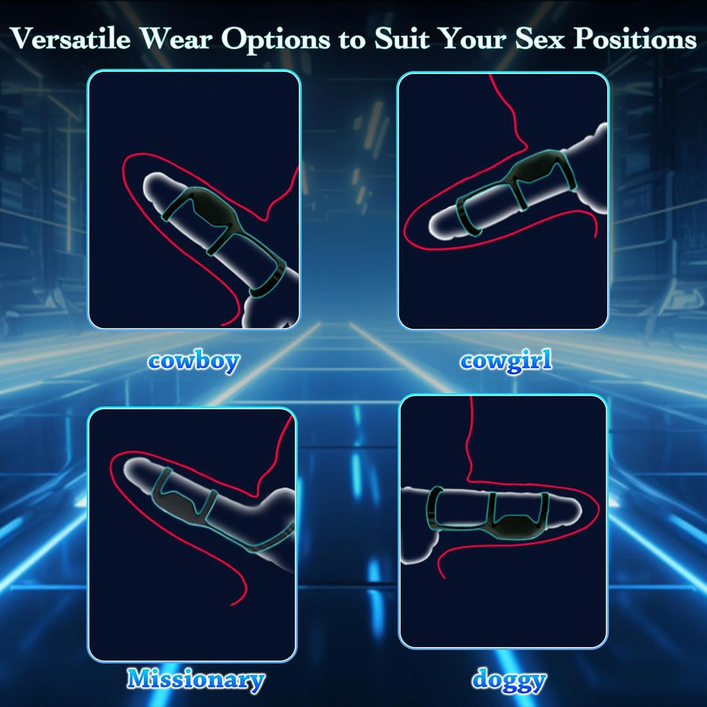 Anneau pénien vibrant, anneaux péniens - Jouet sexuel pour couples - Taille réglable - Jouet sexuel - Modes de vibration pour anneau pénien de longue durée - Jouet sexuel pour les hommes