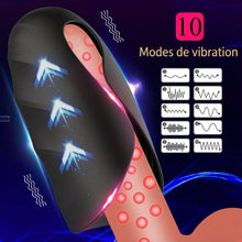 Charger l'image dans la galerie, Masturbateur électrique, exerceur de pénis, vibromasseur avec 10 modes de vibration, appareil de massage pour le pénis, masturbateur électrique, jouet sexuel à stimulations multiples pour homme, stimulateur de gland