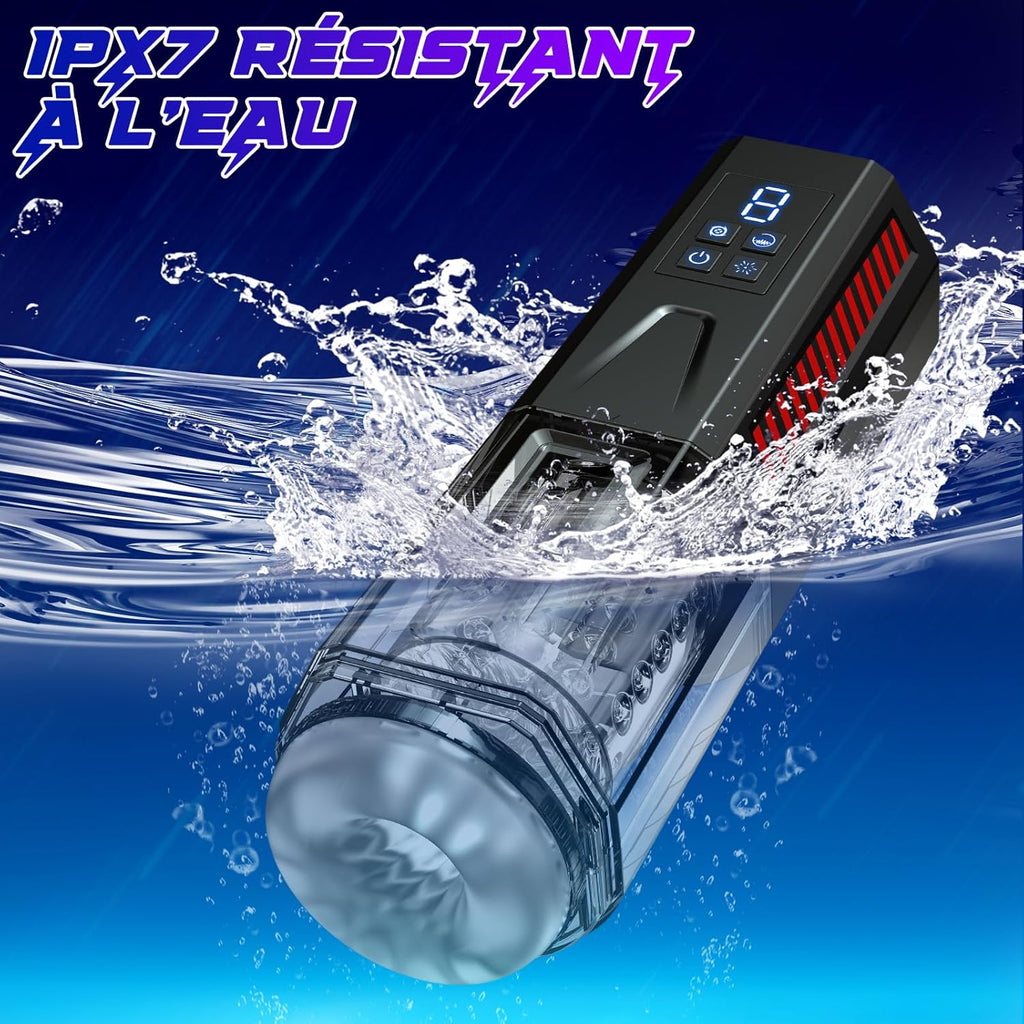Masturbateurs Masculins Sex Toýs Homme - Masturbateur Homme LED Sex Toys avec 7 Poussées & Rotations & Vibration Masturbateur Homme 3D Vaginette Ultra Réaliste