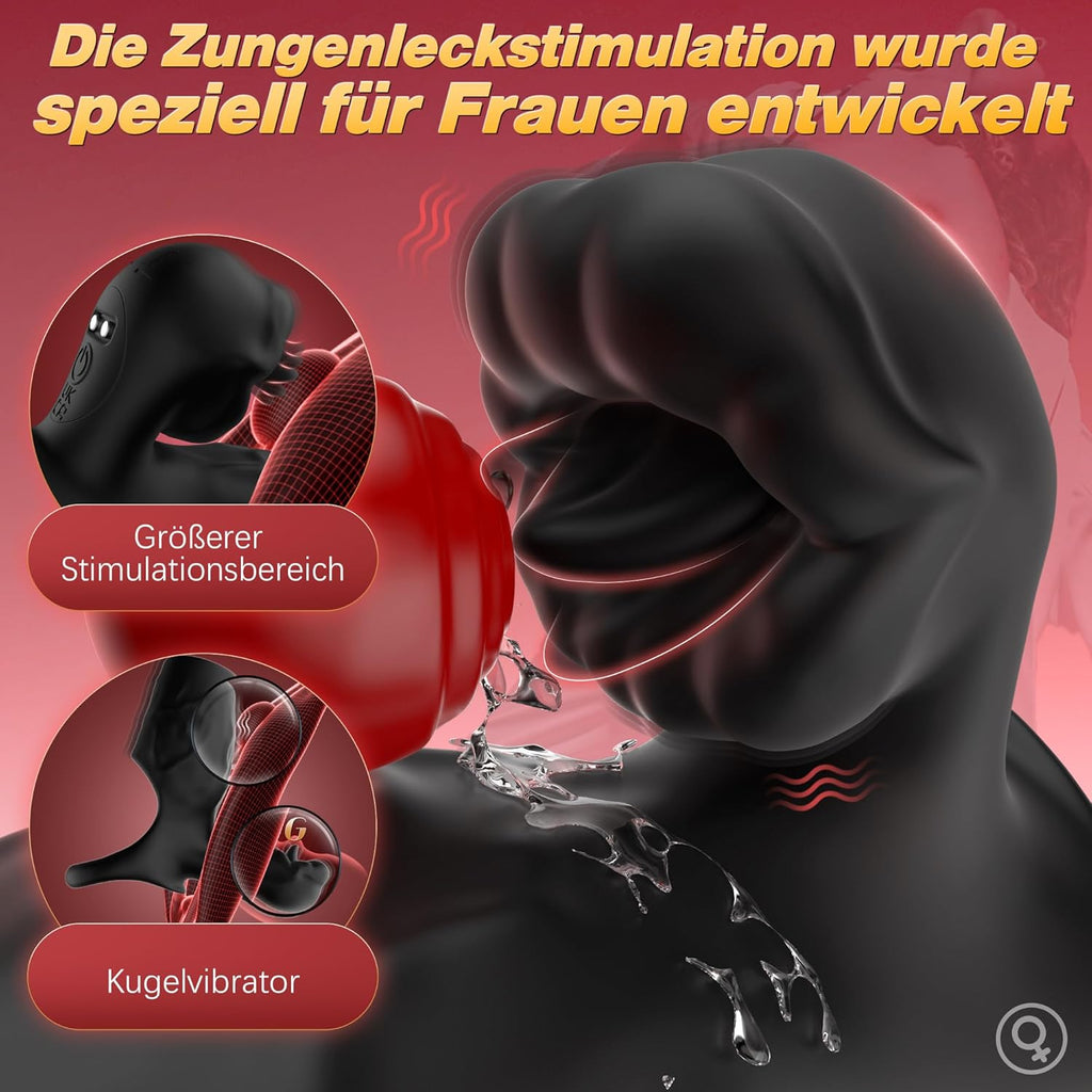 Anneau Penien - Anneau Homme Gainespour Pénis avec Langue léchant le Clitoris，9 Vibrant Modes Sextoyse Couple Plaisir,Vibromasseur Sex toýs Homme Femme ，Jouet Sexualité Adulte Couple，Sex Toys