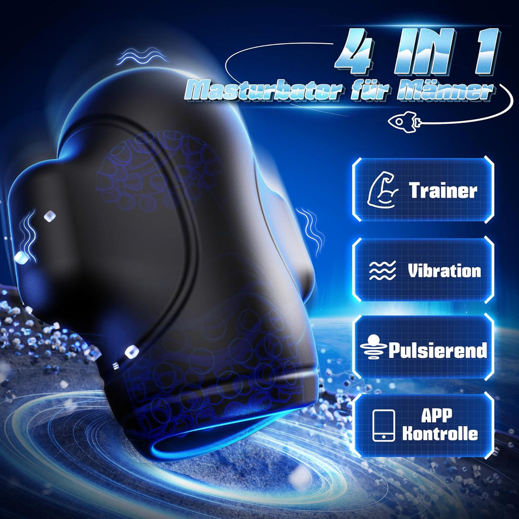 Tauara Masturbateurs Masculins Sex Toýs Homme, 4 IN 1 Masturbateur Automatique avec 10 Vibrations, APP Masturbeuse Homme Sex Toys pour Entraînement et Endurance Sextoyse Homme Sexmasturbâteur Sextoy