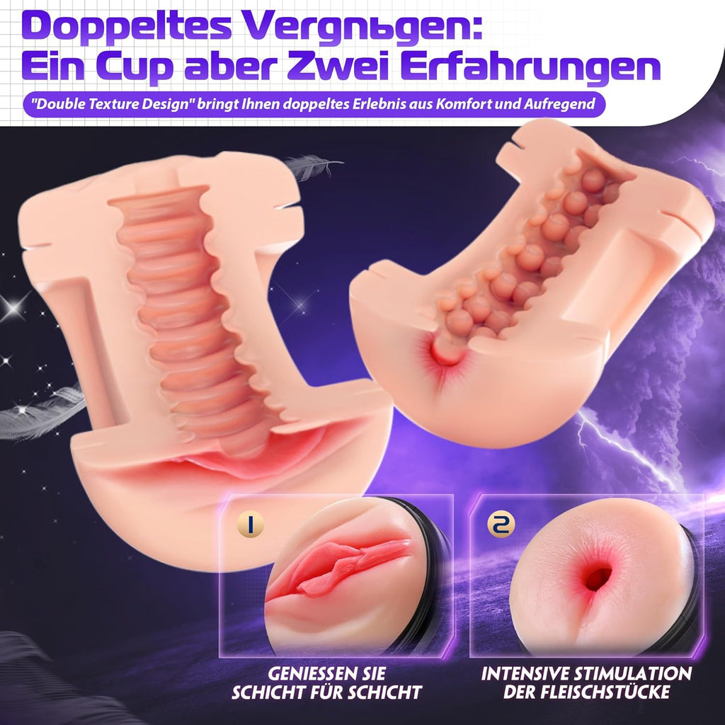 Masturbateurs Masculins Sex Toys Masturbeuse Homme, Masturbâteur Homme Mains Libres avec 7 Modes de Vibration, 2 Moteurs Masturbateur Vaginette Sextoy Homme
