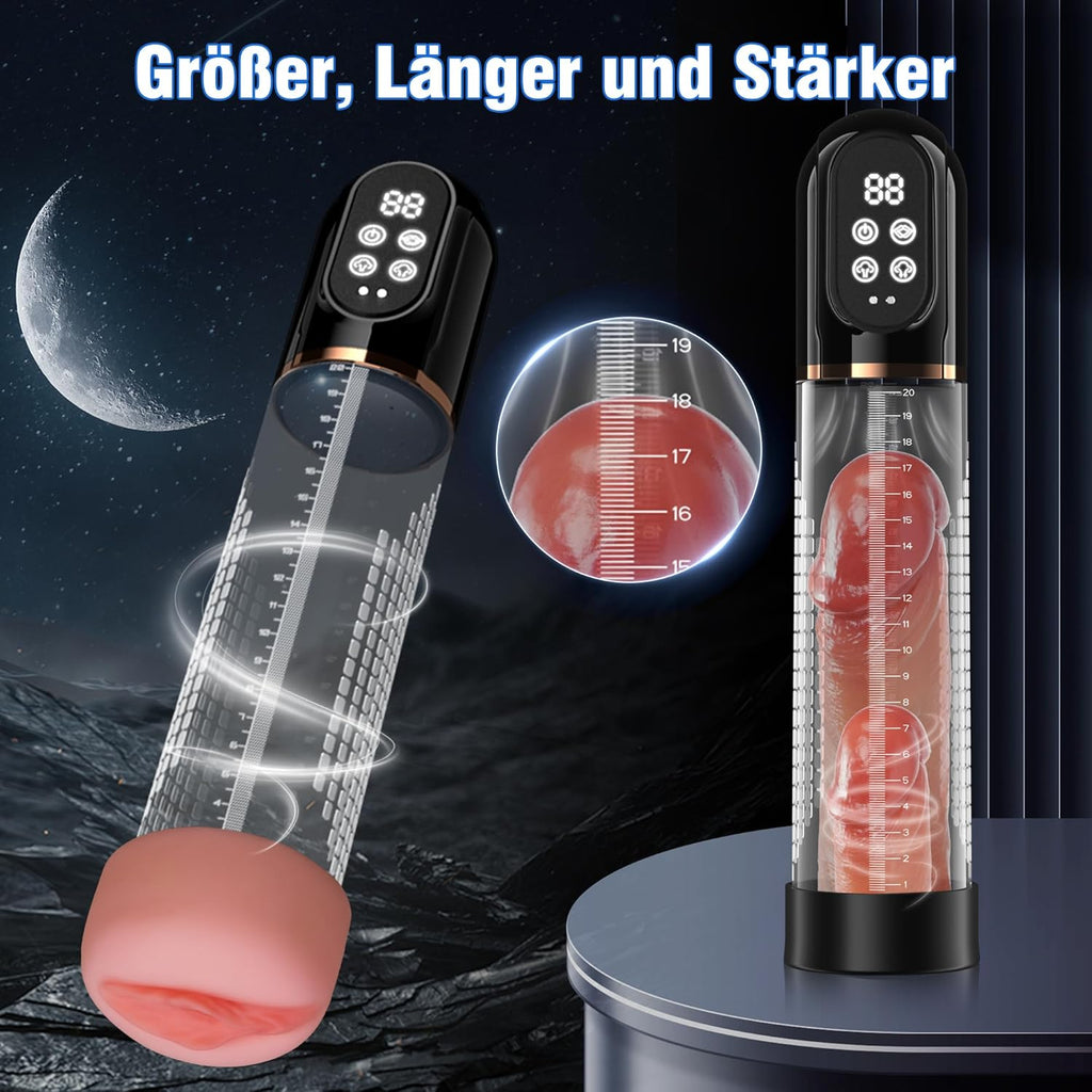 Pompe à Pénis Sex Toys Homme Masturbeuse, Jouet Adulte pompe à vide électrique pour pénis avec chatte de poche 4+3 modes d'aspiration, Sextoy Pompe à Vide Extender avec 2 anneaux en silicone
