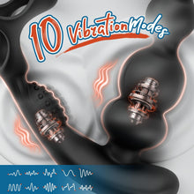 Charger l'image dans la galerie, 4 EN 1 Vibrant Masseurs de Prostate avec Anneau Pénien pour Couple, Vibromasseurs Sex Toys pour Stimulateur Testiculaire et Prostate Homme, Medical Silicone Penis Ring avec 3+10 Modes, Durable