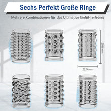 Charger l'image dans la galerie, Manchette pour pénis, lot de 6 manchons pour pénis Fallinsexy Manchon pour pénis réutilisable transparent pour agrandissement du pénis, jouets sexuels pour hommes, manchon pour pénis pour améliorer