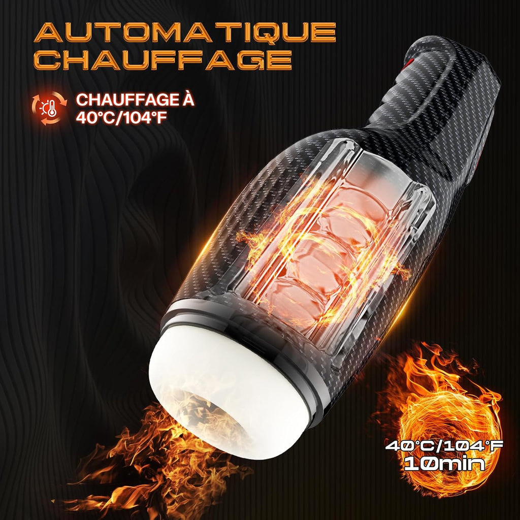Masturbâteur Homme Sex Toýs Homme - Masturbâteur Homme Mains Libres mains libres 5 modes d'aspiration et 10 modes de vibration,Chauffage vaginal simulé en 3D pour les hommes,Masturbateurs Masculins