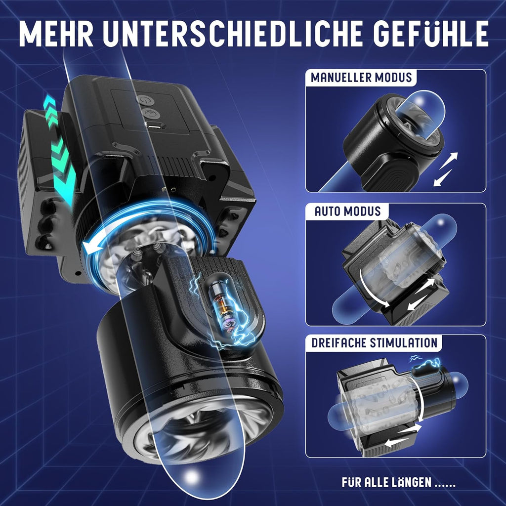 Masturbeuse Homme Sex Toys, Masturbateurs Masculins Mains Libres avec 7 Modes d'aspiration et 7 Modes de Rotation, Masturbateur Homme Automatique Vaginette Ultra Réaliste Sextoyse Homme Sex
