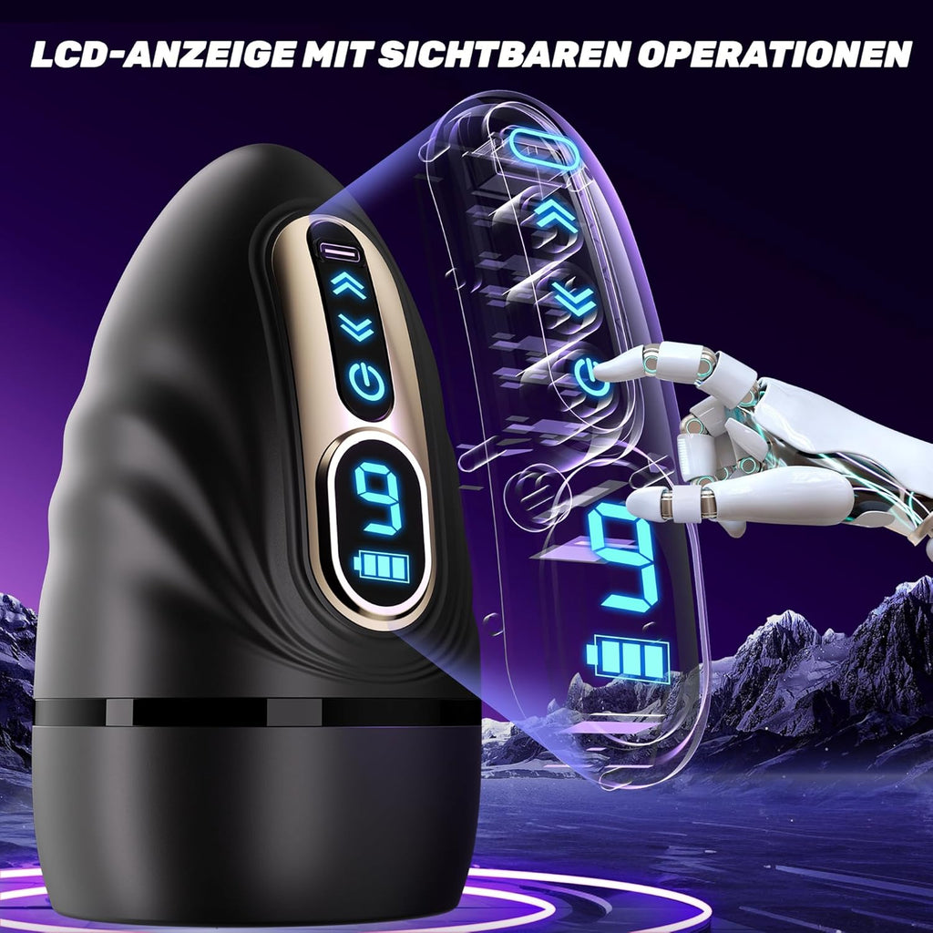 Masturbateurs Masculins Sex Toys avec 9 Modes de Vibration, Sex Toýs Homme Vibromasseur pour Pénis avec Contrôle par Application et Bâton Chauffant Vaginette Masturbateur Homme