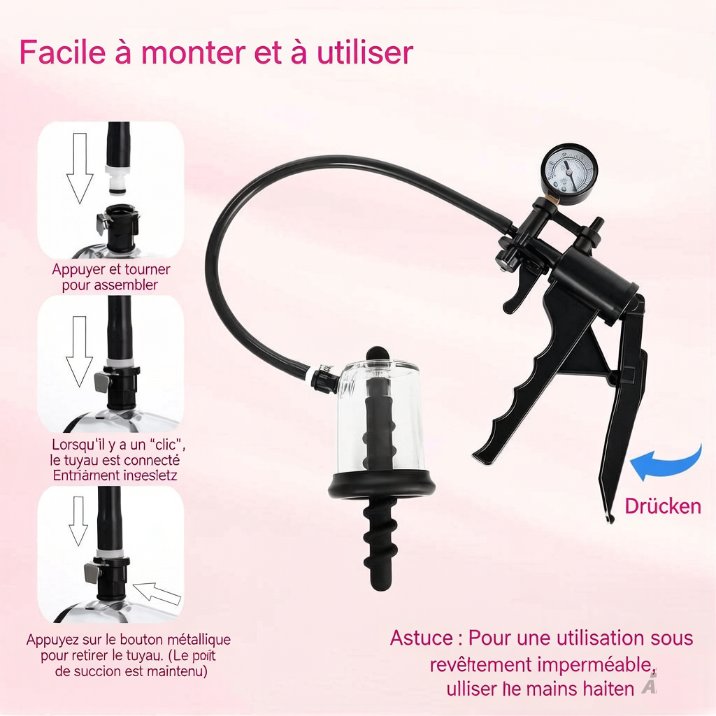 Plug anal dilatateur avec pompe à vide, dilatateur anal, stimulateur anal et vaginal, plug anal dilatateur
