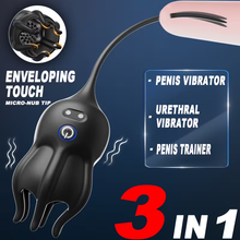 Charger l'image dans la galerie, Vibromasseur électrique pour le pénis avec stimulateur de gland, sonde urétrale et 10 modes de vibration
