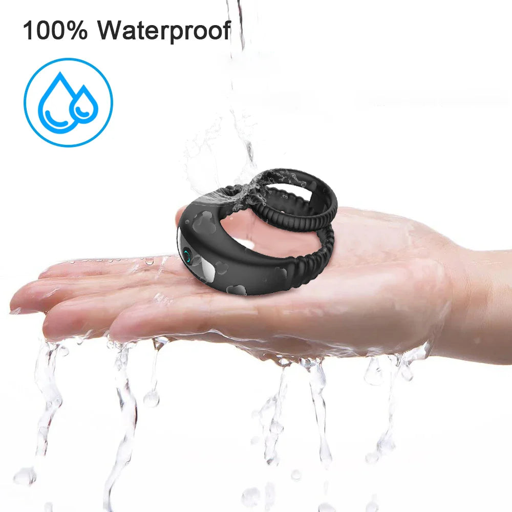 Anneaux vibrants pour couple pour hommes, Anneau pénien 2 en 1 pour un plaisir et une stabilité accrus, 10 vibrations réglables pour des performances plus longues et plus fortes