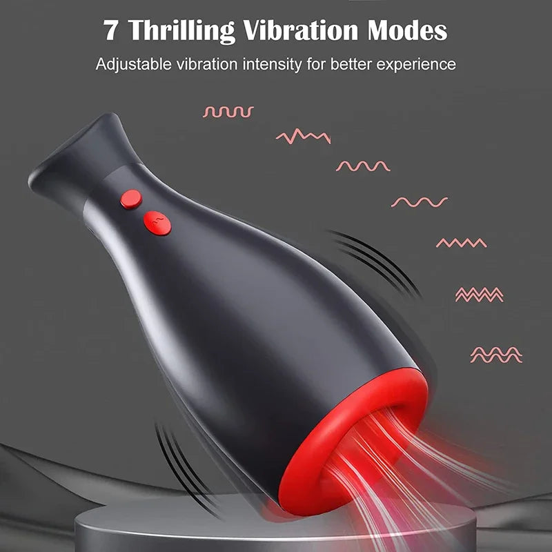Masturbateur Automatique pour Homme Machine de Fellation en Gorge Profonde avec 7 Modes de Vibration