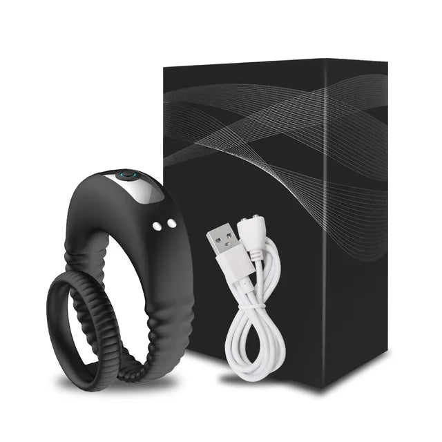 Anneaux vibrants pour couple pour hommes, Anneau pénien 2 en 1 pour un plaisir et une stabilité accrus, 10 vibrations réglables pour des performances plus longues et plus fortes