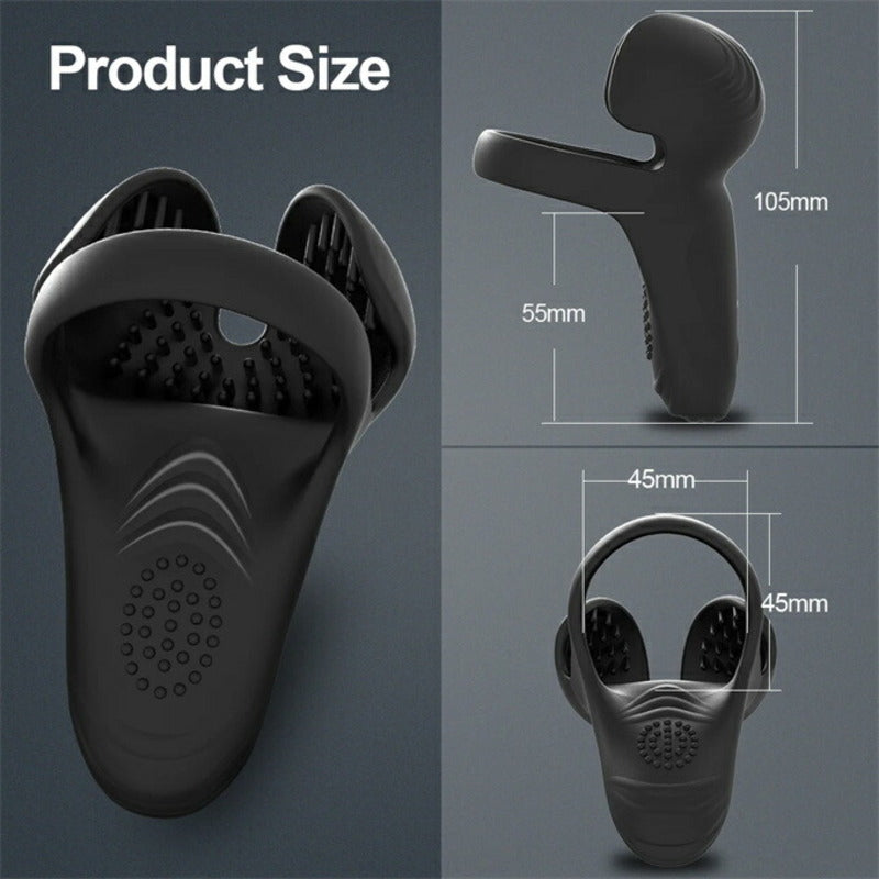 Vibromasseur Penis en Silicone avec Anneau Pénien et 10 Modes de Vibration