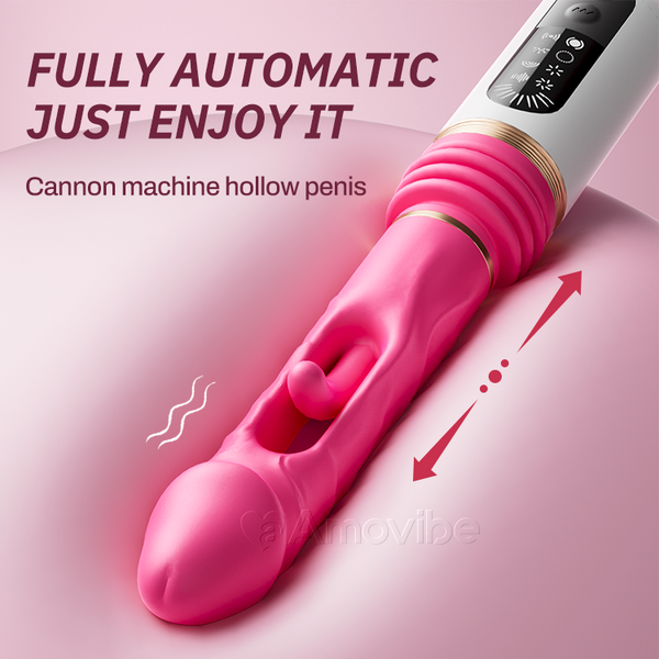 Dyno360°  Vibromasseur Poussant avec Claquement et Vibration (Base Ventouse Incluse)