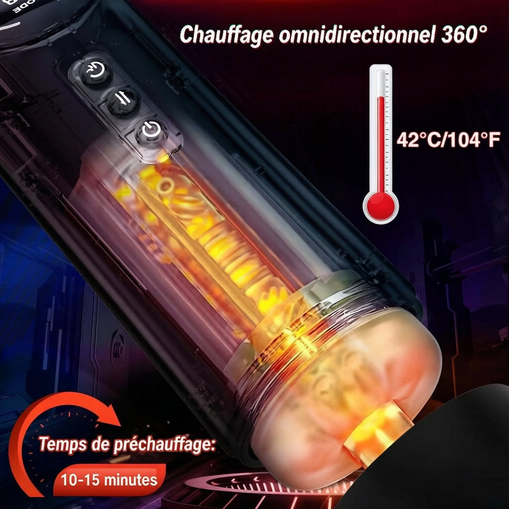 Masturbateur électrique avec chauffage : 10 modes de vibration, 4 modes de succion et 4 modes de poussée, pompe à pénis pour homme, jouet sexuel vaginal, fellation, vagin artificiel, gros masturbateurs