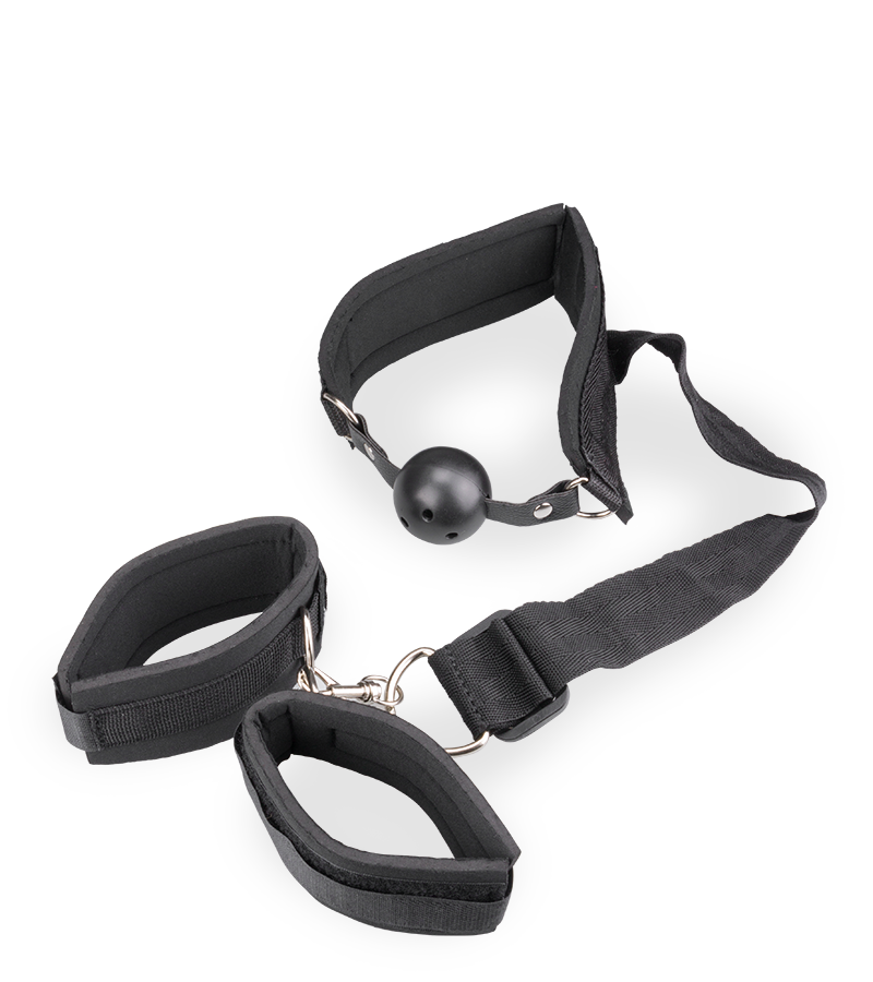 Bâillon gag-ball avec attache poignets