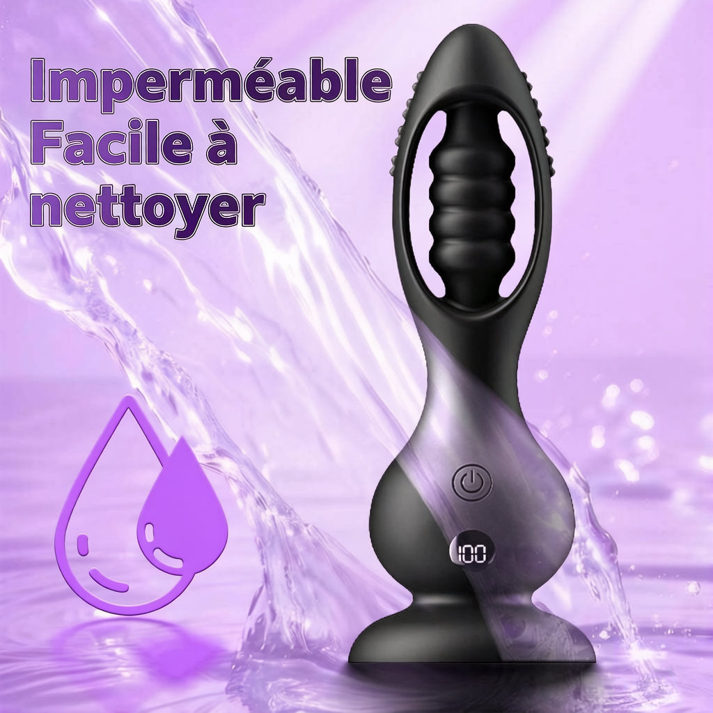 Plug anal vibrant sans fil avec masseur de prostate pour hommes, télécommande, 10 modes de vibration, design en forme de boule, étanche IPX6, recharge magnétique, silicone médical, silencieux, noir