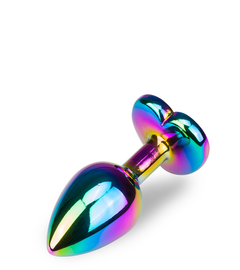 Bijou anal rosebud cœur arc-en-ciel S