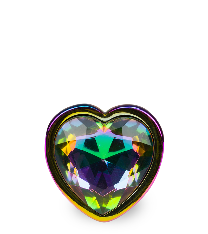 Bijou anal rosebud cœur arc-en-ciel S