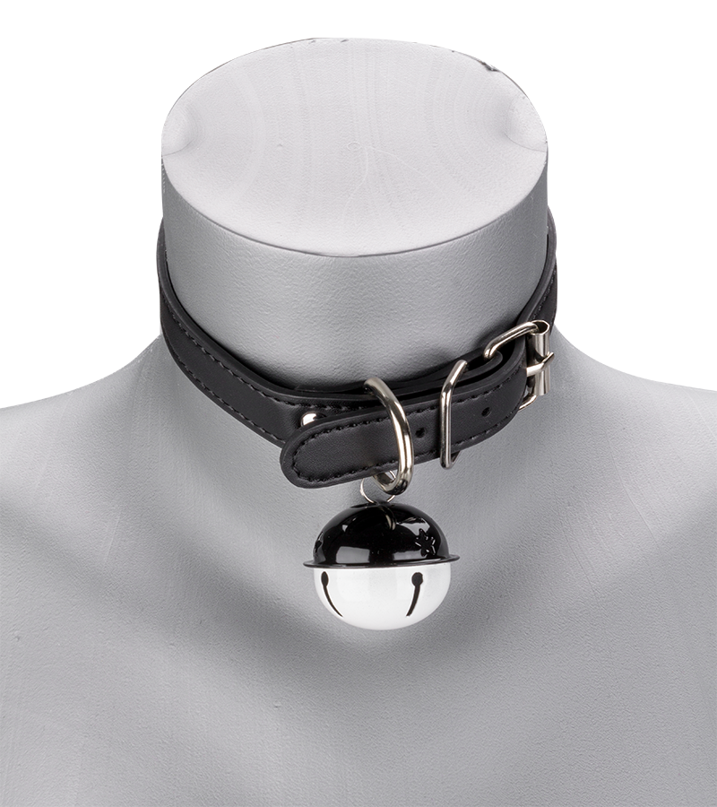 Collier en similicuir avec gros grelot