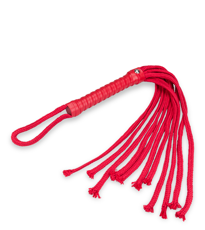 Fouet martinet à lanières rouge