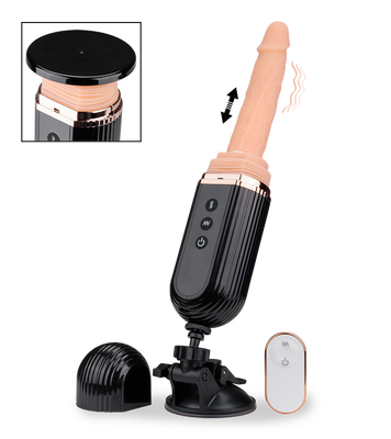 Fucking machine pour godes ventouses et un gode vibrant 18,0cm