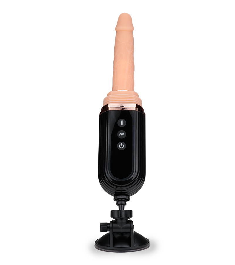 Fucking machine pour godes ventouses et un gode vibrant 18,0cm