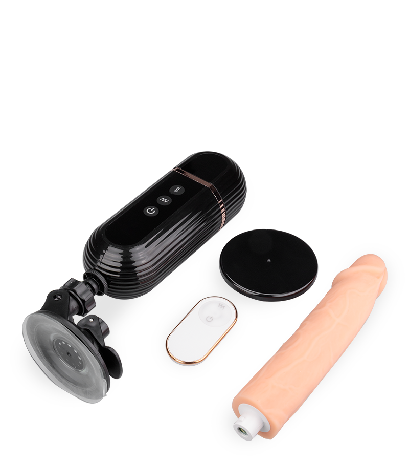 Fucking machine pour godes ventouses et un gode vibrant 18,0cm