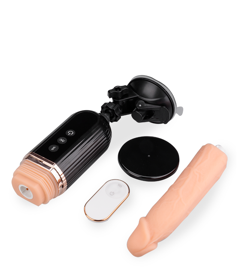 Fucking machine pour godes ventouses et un gode vibrant 18,0cm