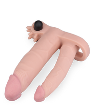 Charger l'image dans la galerie, Gaine double pénis vibrant stimulateur clitoris