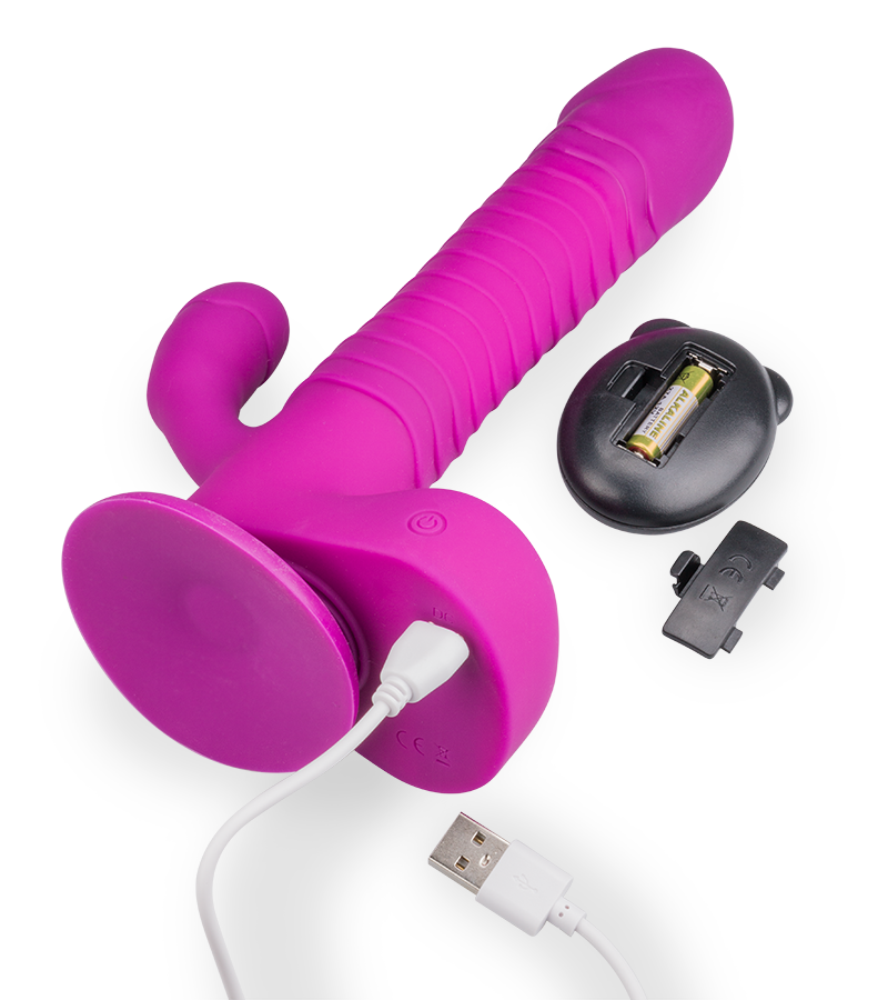 Gode rabbit va-et-vient rotatif ventouse