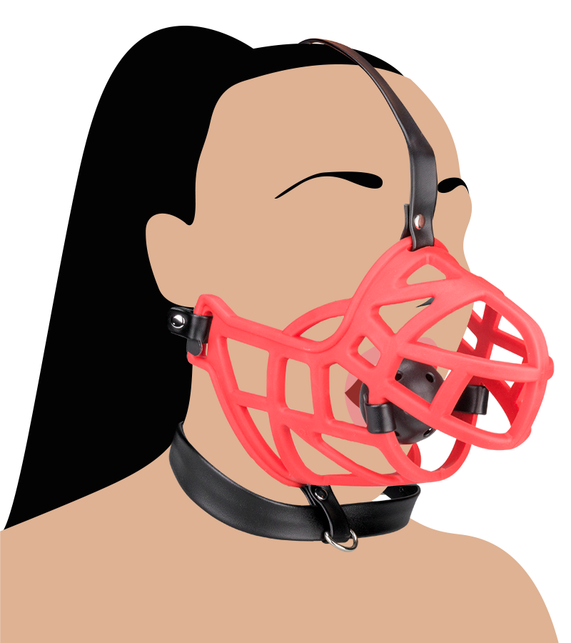 Muselière avec gag-ball amovible
