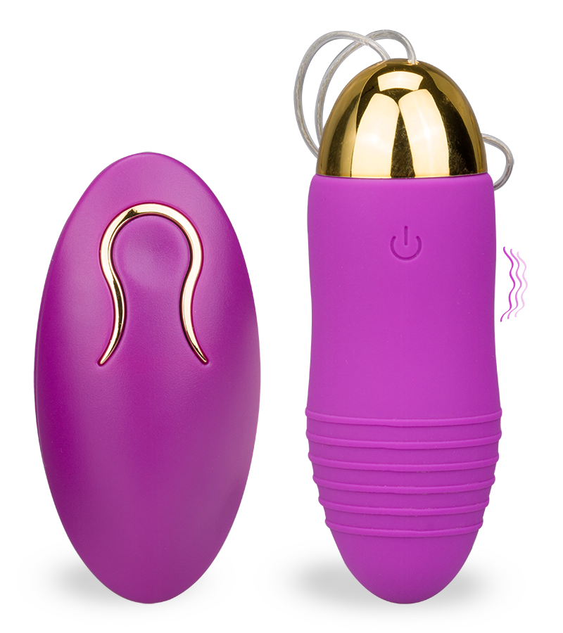 Oeuf vibrant sans fil strié à télécommande USB 12 modes