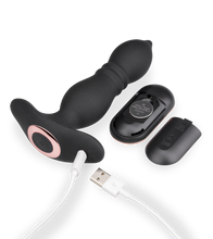 Charger l'image dans la galerie, Plug anal télécommandé vibrations et va-et-vient Verso