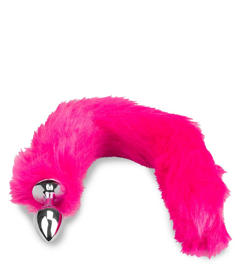 Plug queue de renard fourrure vegan fuschia