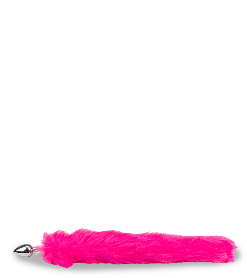 Plug queue de renard fourrure vegan fuschia