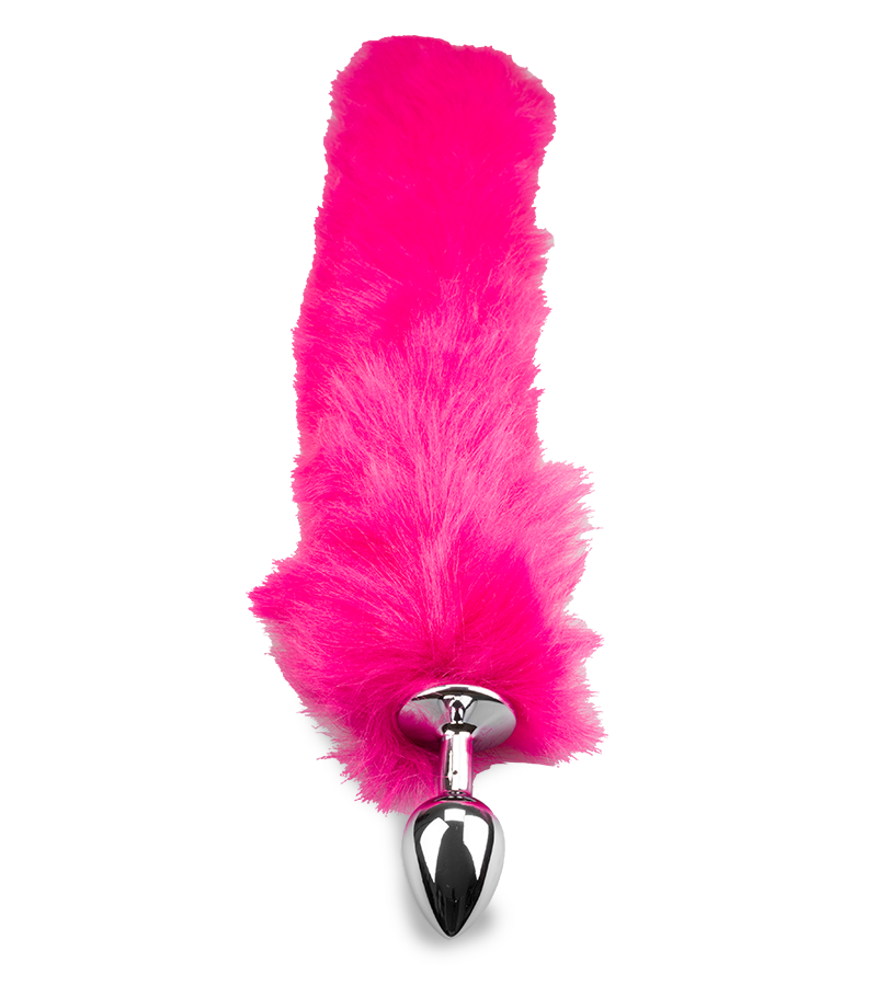 Plug queue de renard fourrure vegan fuschia