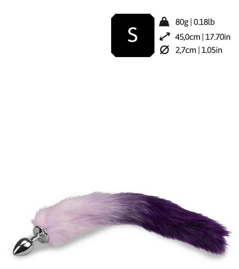 Plug queue de renard fourrure vegan lila et violet