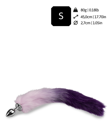 Plug queue de renard fourrure vegan lila et violet